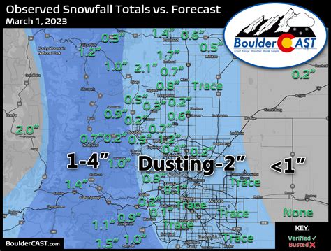 Colorado snow totals for March 16, 2023